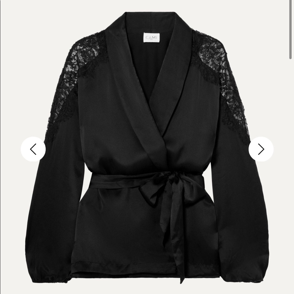 CAMI NYC
The Kimberly lace&silk-charmeuse jacket